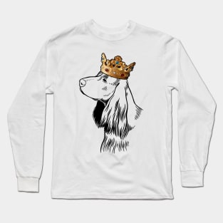 English Cocker Spaniel Dog King Queen Wearing Crown Long Sleeve T-Shirt